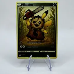 Texas Chainsaw Massacre - Leatherface x Pikachu Custom Fan Full Art Card - Image 1
