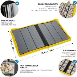 Toploader Binder, Trading Card Binder Storage, 252 9 Pocket Top Loader Binder, C - Image 4