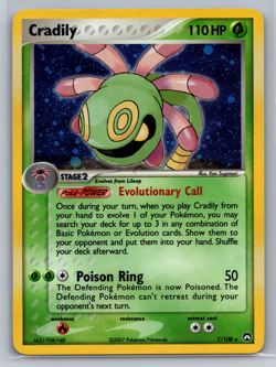 Cradily 7/108 2007 EX Power Keepers Pokemon Card Holo Rare MP - Image 1