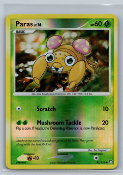 Paras 92/123 D&P Mysterious Treasures Pokemon Card Reverse Holo Common - MP - Image 1