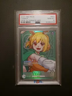 One Piece Card Game TCG Carrot OP08-021 Alt Art Leader PSA 10 - Image 1