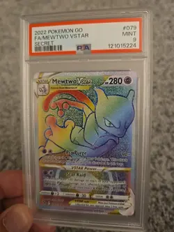 2022 Pokemon GO Mewtwo VSTAR Secret PSA 9 Mint #79 Card - Image 1