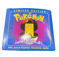 Pokemon 23k Gold Plated JIGGLYPUFF Trading Card Sealed 1999 Blue Box Burger King - Image 1