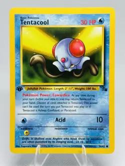 Tentacool 56/62 1st Edition Fossil 1999 Pokemon Card WotC - NM - Image 1
