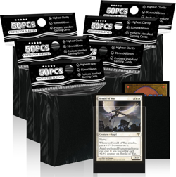 Black Card Sleeves Fit for MTG, 300 Pack Perfect Fit Standard Card Sleeves for T - Image 1