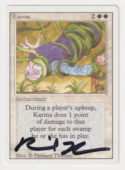 Signed Karma LP Revised Edition Artist Richard Thomas 1994 MTG Magic Vintage! - Image 1