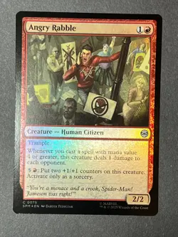 MTG Marvel's Spider-Man Angry Rabble 0075 Foil - Image 1