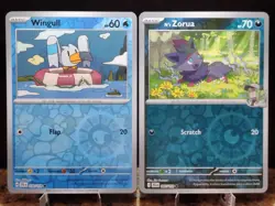 Wingull 038/159 & N's Zorua 097/159 Journey Together Reverse Holo Pokemon Cards - Image 1