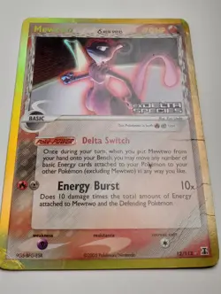 Damaged - Pokemon Stamped Reverse Holo Mewtwo 12/113 - EX Delta Species - Image 5
