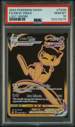 2022 POKEMON SWORD & SHIELD LOST ORIGIN #TG30 FULL ART/MEW VMAX PSA 10 - Image 1