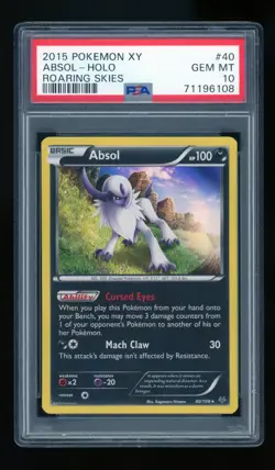 Pop 6 - PSA 10 Abosl #40 Pokemon XY Roaring Skies - Holo - Image 1