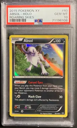 Pop 6 - PSA 10 Abosl #40 Pokemon XY Roaring Skies - Holo - Image 3
