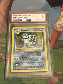 Pokemon TCG Blastoise 2/130 Unlimited Base Set 2 PSA 5 - Image 1