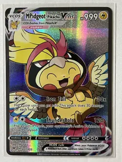MPidgeot Pikachu VCOS Holo Fan Art 027/055 Pokemon Nm - Image 1