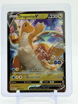 2022 Pokemon DRAGONITE V #SWSH235 Pokemon GO Holo Black Star Promo - Not Played - Image 1