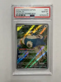 2023 POKEMON SVP EN-SV BLACK STAR PROMO 151 ELITE TRAINER BOX SNORLAX PSA 10 - Image 1