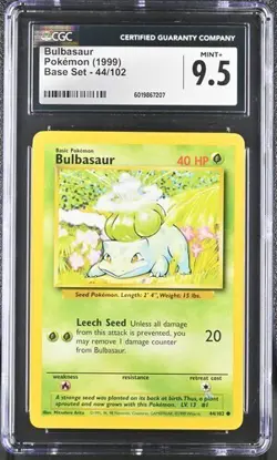 CGC 9.5 BULBASAUR 44 BASE SET UNLIMITED POKEMON MINT + - Image 1