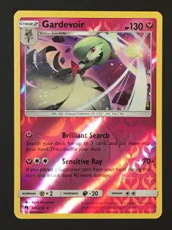 Pokemon TCG Gardevoir 141/214 SM Lost Thunder Reverse Holo Rare LP - Image 1