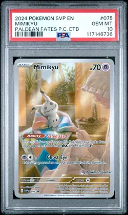 2024 POKEMON SVP EN-SV BLACK STAR PROMO 075 MIMIKYU PALDEAN FATES POKEM - PSA 10 - Image 1