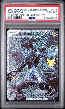 2021 POKEMON CELEBRATIONS CLASSIC COLL #114 FULL ART/ZEKROM PSA 10 - Image 1