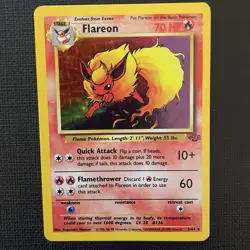 Pokemon English Jungle Flareon Holo #3/64 1999 WOTC Wizards off the Coast LP - Image 1
