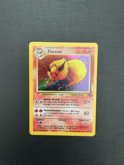 Pokemon English Jungle Flareon Holo #3/64 1999 WOTC Wizards off the Coast LP - Image 3