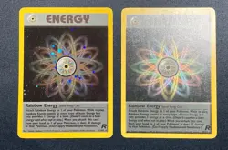 Rainbow Energy Holo And Non-Holo Lot Of Two 2000 Pokemon Rocket Rare - Image 1
