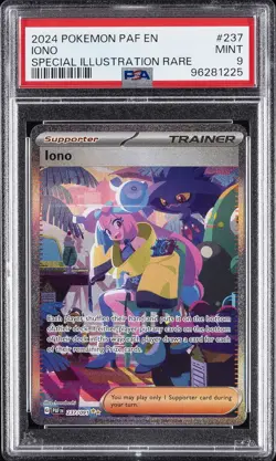 2024 POKEMON PAF EN-PALDEAN FATES SPECIAL ILLUSTRATION RARE #237 IONO PSA 9 - Image 1