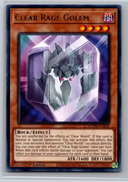 Yugioh! Clear Rage Golem - MZTM-EN038 - Rare - 1st Edition Near Mint - Image 1