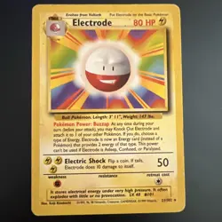 1999 Pokemon Base Set Electrode Unlimited Non-Holo Rare Card 21/102 MP - Image 1