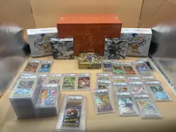 Pokemon Collection (7) Sealed Boxes and (56) PSA Graded Cards Lot - Image 1