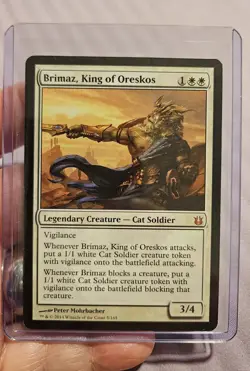🔥 MTG Brimaz, King of Oreskos, English -Born of the Gods- 2014 NM🔥 - Image 1