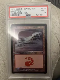 Foil 7th Edition Graded Mountain 338 Grade 9 PSA - Image 1
