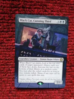 Black Cat, Cunning Thief MTG Marvel's Spider-Man Hand Painted Full Altered Art v - Image 2