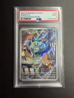 PSA 9 MINT Squirtle #148, 2024 Pokemon Stellar Crown, SCR EN - Image 1