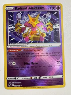 Pokemon Silver Tempest Radiant Alakazam Radiant Rare #059/195 NM - Image 1