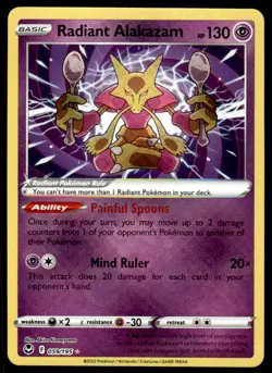 Pokemon TCG SWSH12: Silver Tempest #059/195 Radiant Alakazam NM - Image 1