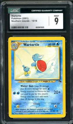 CGC 9 MINT Wartortle 2001 Southern Islands 15/18 Pokemon Card psa - Image 1