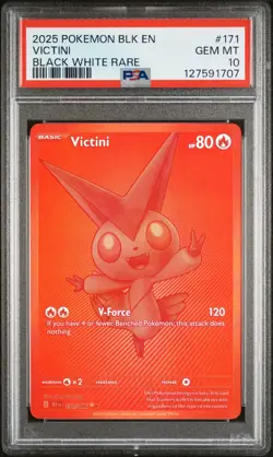 Pokemon Victini 171/086 Black Bolt White Flare Rare #171 SIR GEM MINT PSA 10 - Image 1