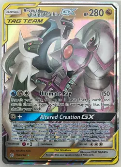 Pokemon Arceus & Dialga & Palkia GX 156/236 Cosmic Eclipse Holo - Image 1