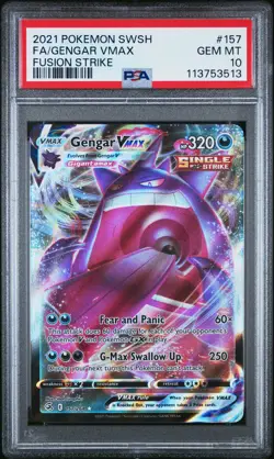 2021 POKEMON SWORD & SHIELD FUSION STRIKE #157 FULL ART/GENGAR VMAX PSA 10 - Image 1