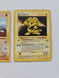 WOTC Pokemon Shadowless Base Set - Dugtrio and Electabuzz - Image 3