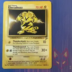 * Base Set 2 - MP - Electabuzz 24/130 - Unlimited WOTC Vintage Pokemon US Seller - Image 1
