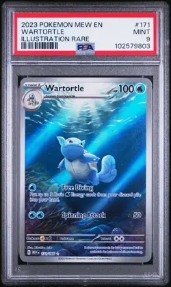 2023 POKEMON MEW EN-151 ILLUSTRATION RARE #171 WARTORTLE PSA 9 - Image 1
