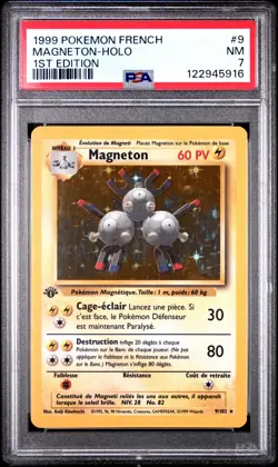 1999 POKEMON FRENCH 1ST ED #9 MAGNETON-HOLO PSA 7 - Image 1