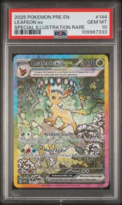 2025 POKEMON PRE EN-PRISMATIC EVOLUTIONS #144 LEAFEON EX PSA 10 - Image 1