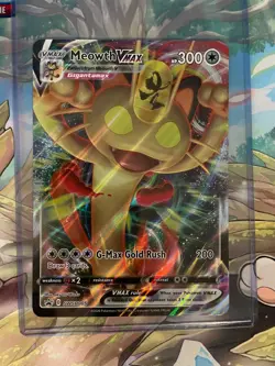 Pokemon Sword & Shield SWSH005 Black Star Promo Oversized Jumbo Meowth VMAX - Image 1