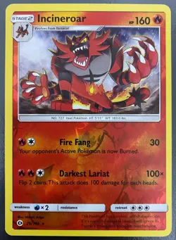 Incineroar 26/149 Reverse Holo Rare Sun & Moon Base Set | MT | Pokemon Card TCG - Image 1