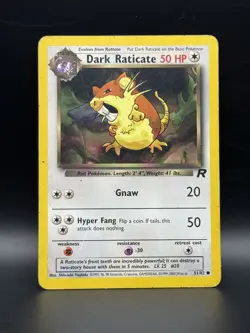 Dark Raticate 51/82 Pokemon Card 2000 Team Rocket TCG - Image 1
