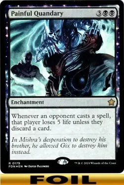 1x - Painful Quandary - FOIL #179 - Foundations - NM MTG - Image 1
